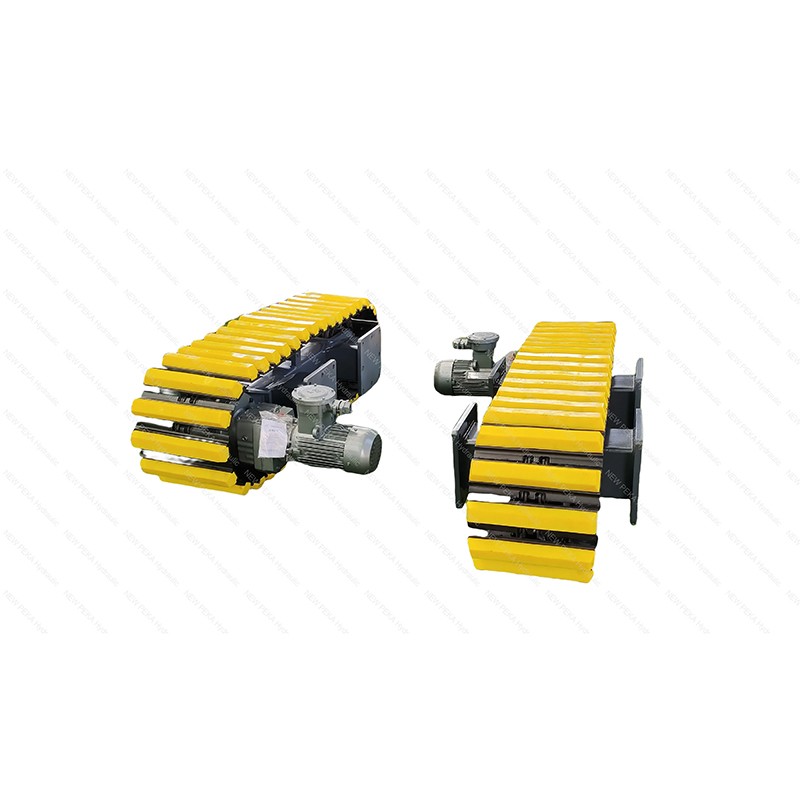 Electric motor drives the track chassis
