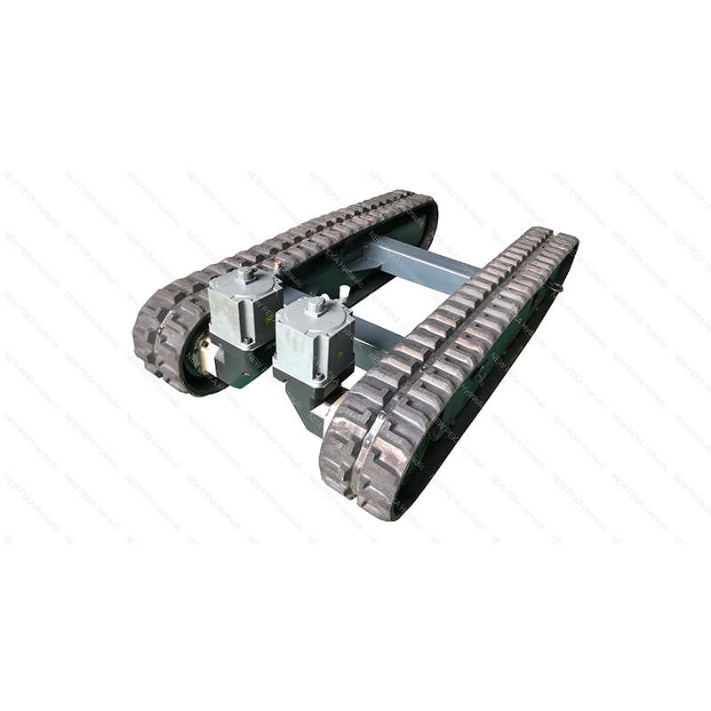 Electric motor drives the track chassis