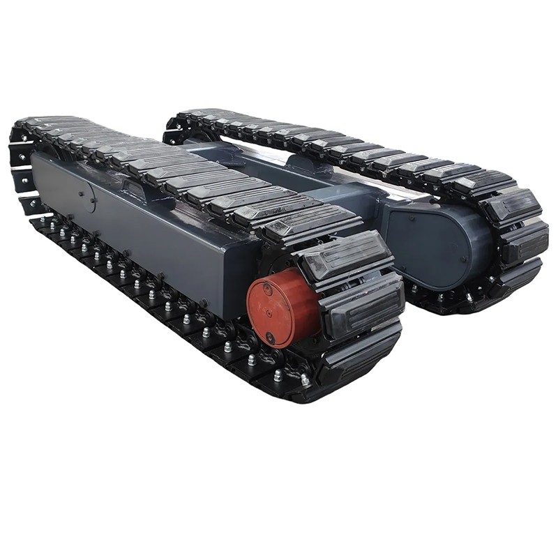 Undercarriage with rubber pads